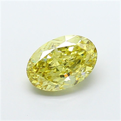 Picture of Lab Grown Diamond 3.02 Carats, Oval with  Cut, Fancy Intense Yellow Color, VS1 Clarity and Certified by IGI