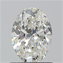 Natural Diamond 0.90 Carats, Oval with  Cut, H Color, SI1 Clarity and Certified by GIA