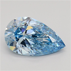 Picture of Lab Grown Diamond 2.75 Carats, Pear with  Cut, Fancy Vivid Blue Color, VS2 Clarity and Certified by IGI