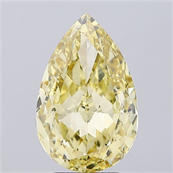 Picture of Lab Grown Diamond 5.33 Carats, Pear with  Cut, Fancy Intense Yellow Color, VVS2 Clarity and Certified by IGI