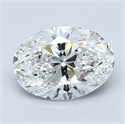 Natural Diamond 1.30 Carats, Oval with  Cut, F Color, VS1 Clarity and Certified by GIA