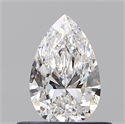 Natural Diamond 0.50 Carats, Pear with  Cut, D Color, SI1 Clarity and Certified by GIA