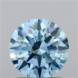 Picture of Lab Grown Diamond 1.40 Carats, Round with Excellent Cut, Fancy Vivid Blue Color, VS1 Clarity and Certified by IGI