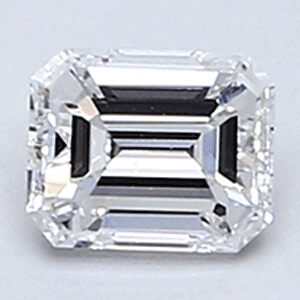 0.29 quilates, diamante esmeralda con muy buen corte, color E, claridad VS1 y certificado por CGL