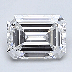 0.36 quilates, diamante esmeralda con corte ideal, color E, claridad VVS2 y certificado por CGL