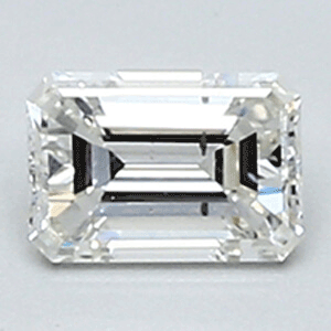 0.25 quilates, diamante esmeralda con muy buen corte, color H, claridad SI1 y certificado por CGL