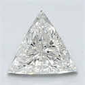 0.2 quilates, diamante triangular con muy buen corte, color G, claridad SI1 y certificado por Diamonds-USA