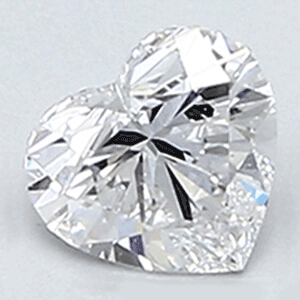 0.3 quilates, diamante del corazón con muy buen corte, color D, claridad VVS2 y certificado por Diamonds-USA