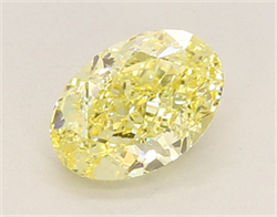Picture of Lab Grown Diamond 1.24 Carats, Oval with  Cut, Fancy Yellow Color, VS1 Clarity and Certified by IGI