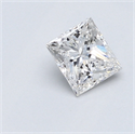 0.55 Carats, Princess Diamond with Very Good Cut, E Color, SI1 Clarity and Certified By EGS/EGL