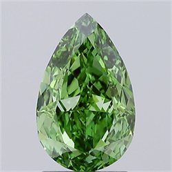Picture of Lab Grown Diamond 2.02 Carats, Pear with  Cut, Fancy Vivid Green Color, VVS2 Clarity and Certified by IGI