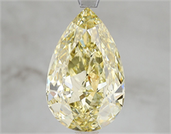 Picture of Lab Grown Diamond 5.15 Carats, Pear with  Cut, Fancy Intense Yellow Color, VS2 Clarity and Certified by IGI