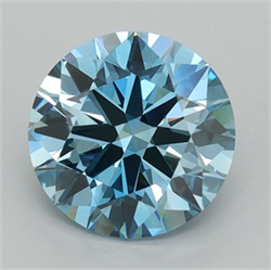Picture of Lab Grown Diamond 2.00 Carats, Round with Ideal Cut, Fancy Vivid Blue Color, VVS2 Clarity and Certified by IGI