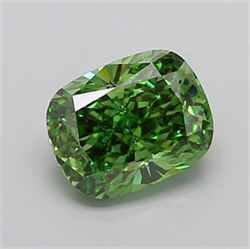 Picture of Lab Grown Diamond 2.33 Carats, CUSHION MODIFIED with  Cut, Fancy Vivid Green Color, VS1 Clarity and Certified by IGI