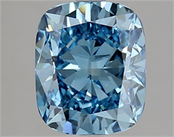 Picture of Lab Grown Diamond 3.03 Carats, CUSHION MODIFIED with  Cut, Fancy Vivid Blue Color, VVS2 Clarity and Certified by IGI