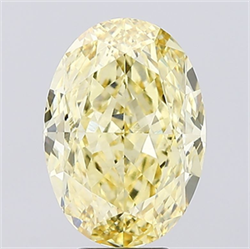 Picture of Lab Grown Diamond 7.03 Carats, Oval with  Cut, Fancy Intense Yellow Color, VS1 Clarity and Certified by IGI