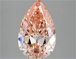 Picture of Lab Grown Diamond 4.44 Carats, Pear with  Cut, Fancy Intense Pink Color, VVS2 Clarity and Certified by IGI