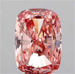Picture of Lab Grown Diamond 5.01 Carats, CUSHION MODIFIED with  Cut, Fancy Intense Pink Color, VS1 Clarity and Certified by IGI