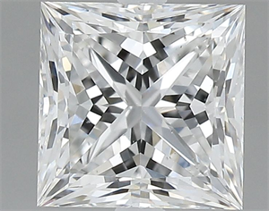 Picture of Natural Diamond 1.02 Carats, Princess with  Cut, E Color, VS2 Clarity and Certified by GIA