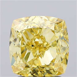 Picture of Lab Grown Diamond 2.02 Carats, CUSHION MODIFIED with  Cut, Fancy Intense Yellow Color, VVS2 Clarity and Certified by IGI