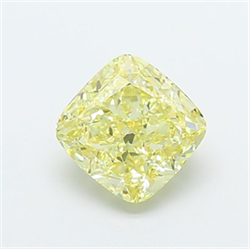 Picture of Lab Grown Diamond 1.76 Carats, CUSHION MODIFIED with  Cut, Fancy Yellow Color, VS1 Clarity and Certified by IGI