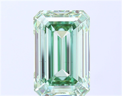 Picture of Lab Grown Diamond 11.07 Carats, Emerald with  Cut, Fancy Vivid Green Color, VS1 Clarity and Certified by IGI