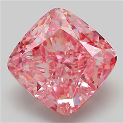 Picture of Lab Grown Diamond 7.66 Carats, CUSHION MODIFIED with  Cut, Fancy Vivid Pink Color, VS1 Clarity and Certified by IGI