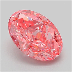 Picture of Lab Grown Diamond 2.04 Carats, Oval with  Cut, Fancy Vivid Pink Color, VVS2 Clarity and Certified by IGI