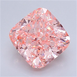 Picture of Lab Grown Diamond 4.28 Carats, Cushion with  Cut, Fancy Vivid Pink Color, VVS2 Clarity and Certified by IGI