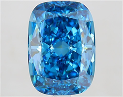 Picture of Lab Grown Diamond 3.50 Carats, CUSHION MODIFIED with  Cut, Fancy Vivid Blue Color, VS1 Clarity and Certified by IGI