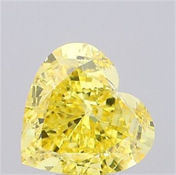 Picture of Lab Grown Diamond 5.80 Carats, Heart with  Cut, Fancy Vivid Yellow Color, VS1 Clarity and Certified by IGI