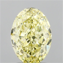 Picture of Lab Grown Diamond 2.07 Carats, Oval with  Cut, Fancy Yellow Color, VS2 Clarity and Certified by IGI