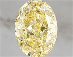 Picture of Lab Grown Diamond 3.03 Carats, Oval with  Cut, Fancy Vivid Yellow Color, VS1 Clarity and Certified by IGI