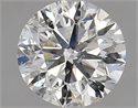 Natural Diamond 1.70 Carats, Round with Very Good Cut, H Color, SI2 Clarity and Certified by HRD