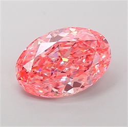 Picture of Lab Grown Diamond 4.63 Carats, Oval with  Cut, Fancy Vivid Pink Color, VS1 Clarity and Certified by IGI