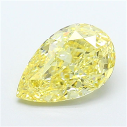 Picture of Lab Grown Diamond 3.05 Carats, Pear with  Cut, Fancy Yellow Color, VS1 Clarity and Certified by IGI