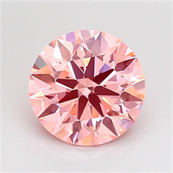 Picture of Lab Grown Diamond 2.54 Carats, Round with Ideal Cut, Fancy Vivid Pink Color, VVS2 Clarity and Certified by IGI