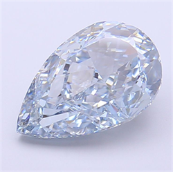 Picture of Lab Grown Diamond 3.72 Carats, Pear with  Cut, Fancy Intense Blue Color, VVS1 Clarity and Certified by IGI