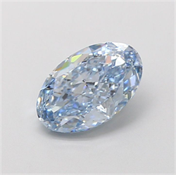 Picture of Lab Grown Diamond 1.74 Carats, Oval with  Cut, Fancy Intense Blue Color, VS1 Clarity and Certified by IGI