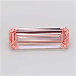 Picture of Lab Grown Diamond 3.33 Carats, Emerald with  Cut, Fancy Intense Pink Color, VS1 Clarity and Certified by IGI