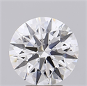 Lab Grown Diamond 4.06 Carats, Round with Ideal Cut, D Color, IF Clarity and Certified by IGI