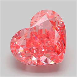 Picture of Lab Grown Diamond 6.50 Carats, Heart with  Cut, Fancy Vivid Pink Color, VS1 Clarity and Certified by IGI