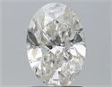 Natural Diamond 1.70 Carats, Oval with  Cut, H Color, SI2 Clarity and Certified by IGI