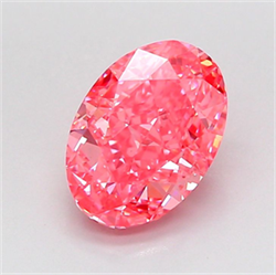 Picture of Lab Grown Diamond 2.03 Carats, Oval with  Cut, Fancy Vivid Pink Color, VVS2 Clarity and Certified by IGI