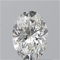 Natural Diamond 0.60 Carats, Oval with  Cut, H Color, SI1 Clarity and Certified by GIA