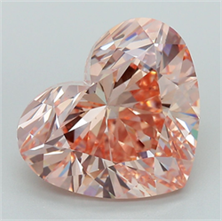 Picture of Lab Grown Diamond 7.02 Carats, Heart with  Cut, Fancy Intense Pink Color, VS2 Clarity and Certified by IGI