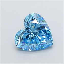 Picture of Lab Grown Diamond 2.57 Carats, Heart with  Cut, Fancy Vivid Blue Color, VS2 Clarity and Certified by IGI