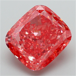 Picture of Lab Grown Diamond 8.29 Carats, CUSHION MODIFIED with  Cut, Fancy Vivid Pink Color, VS2 Clarity and Certified by IGI