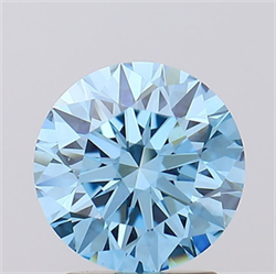 Picture of Lab Grown Diamond 2.03 Carats, Round with Ideal Cut, Fancy Vivid Blue Color, VS1 Clarity and Certified by IGI