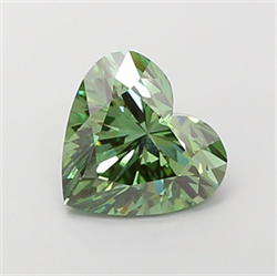 Picture of Lab Grown Diamond 3.04 Carats, Heart with  Cut, Fancy Vivid Green Color, VVS2 Clarity and Certified by IGI